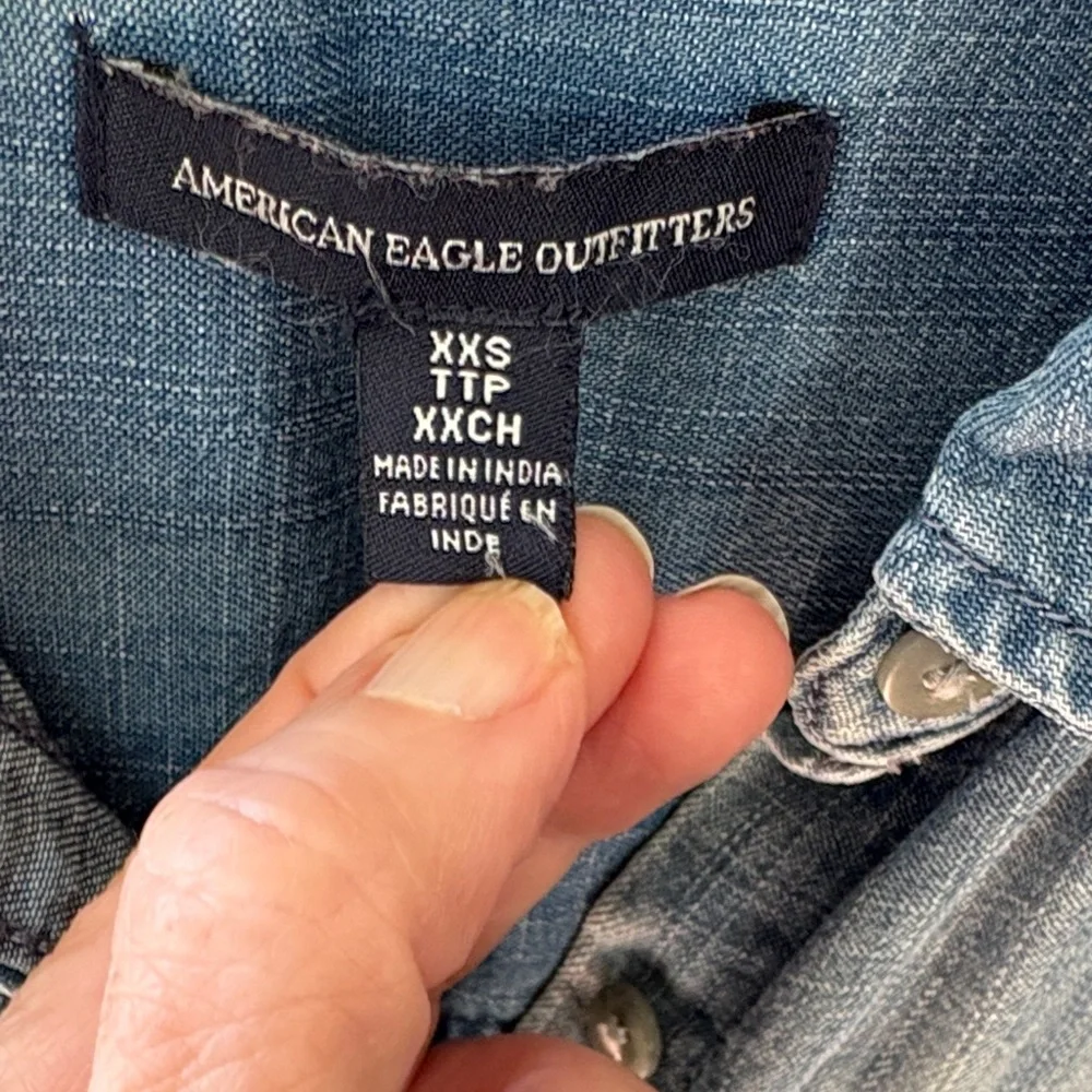 American Eagle Outfitters Blue Chambray Dress - Picture 4 of 11